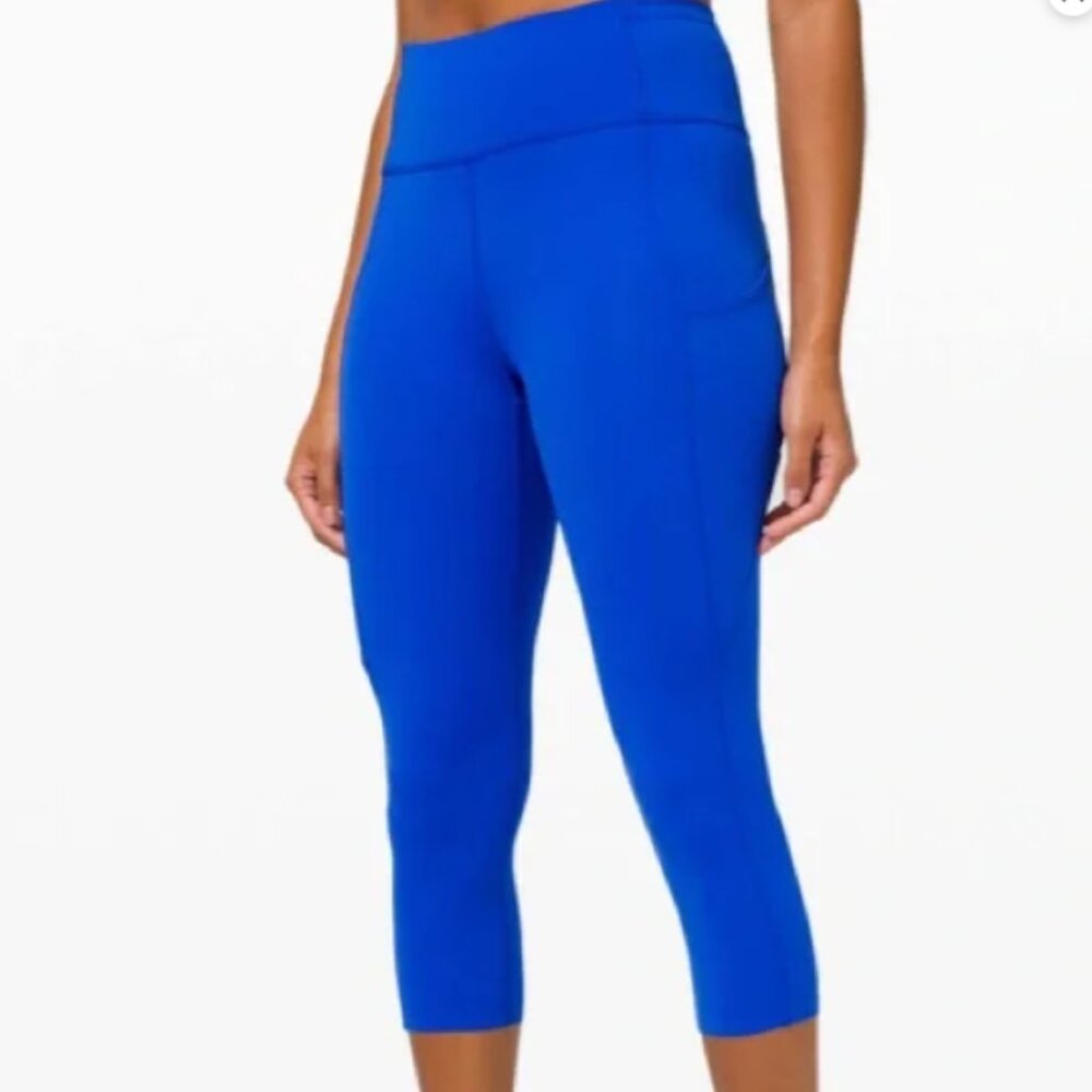 Lululemon Cerulean Blue Fast and Free Crop Leggings size 8